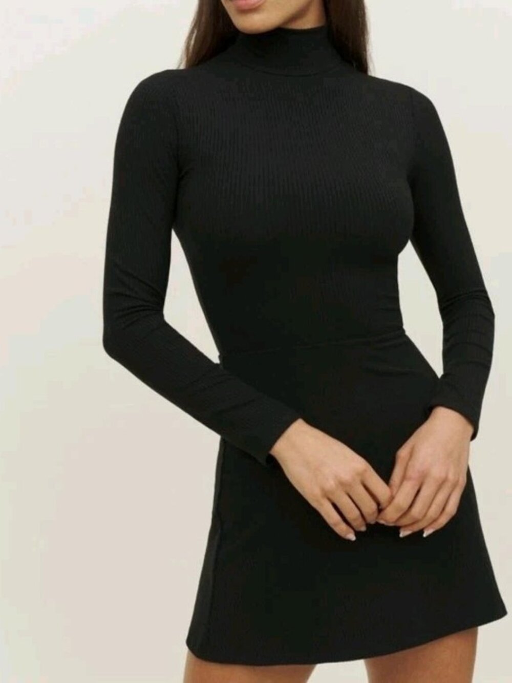 Reformation Ribbed Knit Maya Turtleneck Body-ConDress Size S